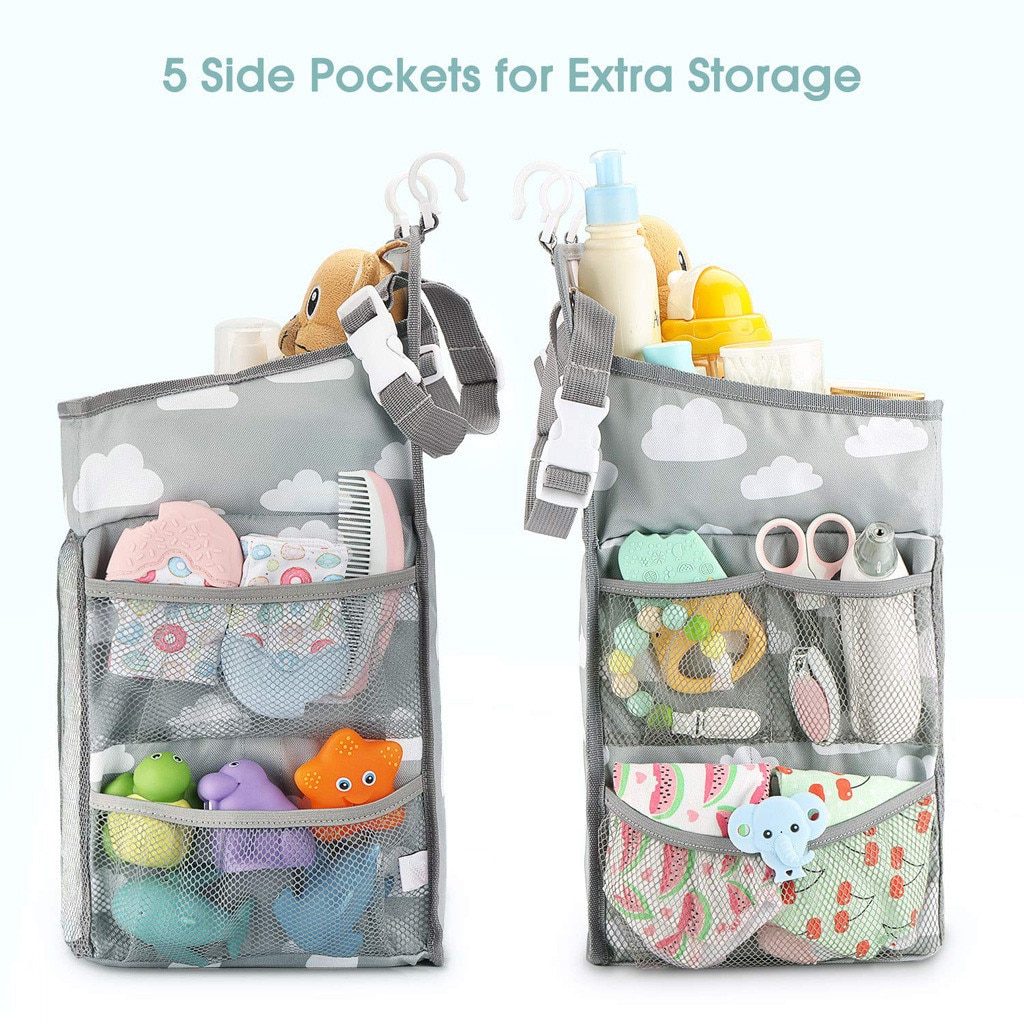 Baby Newborn Bed Storage Organizer Crib Hanging Storage Bag Caddy Organizer For Baby Essentials Bedding Set Diaper Storage Bag